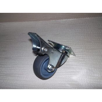Ролик на мягком ходу поворотный + фиксатор  50мм
