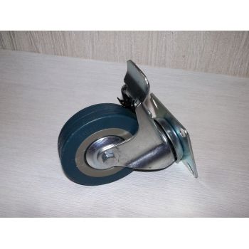 Ролик на платформе поворотный с фиксатором 75мм