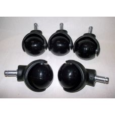 Колеса в офисное кресло 11мм шарик черный