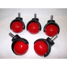 Колеса в офисное кресло 11мм шарик красный