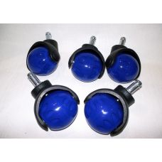 Колеса в офисное кресло 11мм шарик синий