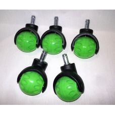 Колеса в офисное кресло 11мм шарик зелений