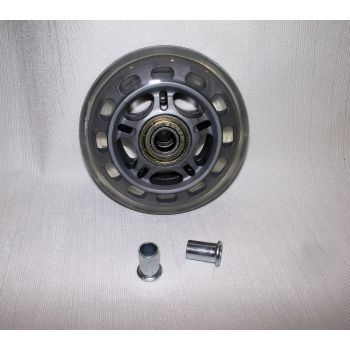 Колесо силиконовое для сумок, чемоданов 76мм х 28мм + Переходники 6мм